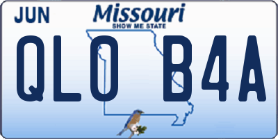 MO license plate QL0B4A