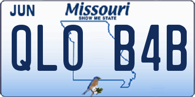MO license plate QL0B4B