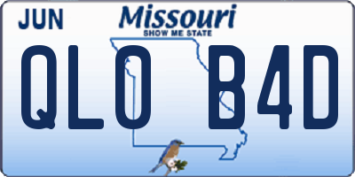 MO license plate QL0B4D