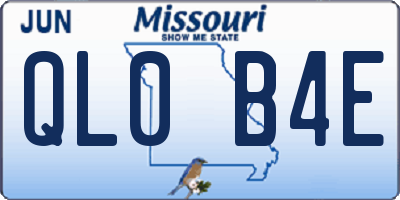 MO license plate QL0B4E