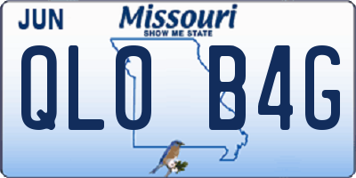 MO license plate QL0B4G