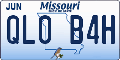 MO license plate QL0B4H