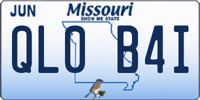 MO license plate QL0B4I