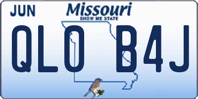 MO license plate QL0B4J