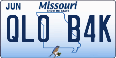 MO license plate QL0B4K