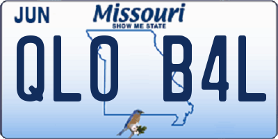 MO license plate QL0B4L