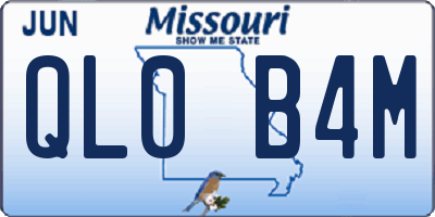 MO license plate QL0B4M