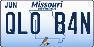 MO license plate QL0B4N