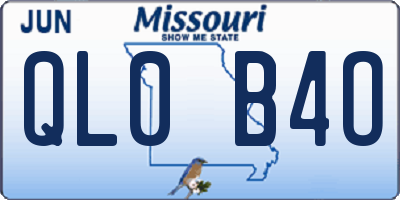 MO license plate QL0B4O