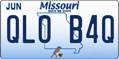 MO license plate QL0B4Q