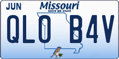 MO license plate QL0B4V