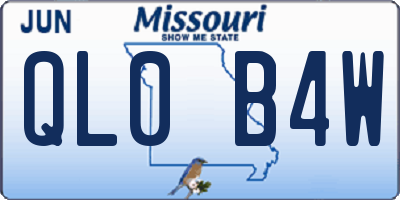 MO license plate QL0B4W