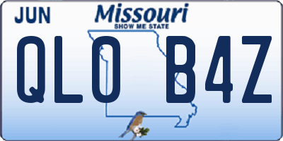 MO license plate QL0B4Z