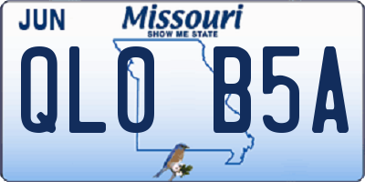 MO license plate QL0B5A