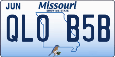 MO license plate QL0B5B