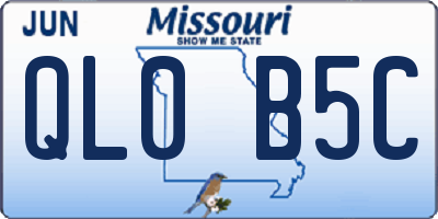 MO license plate QL0B5C