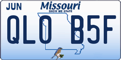 MO license plate QL0B5F