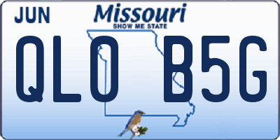 MO license plate QL0B5G