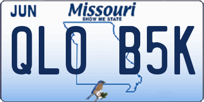 MO license plate QL0B5K