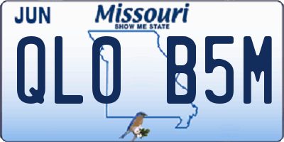 MO license plate QL0B5M