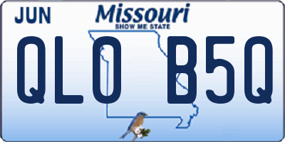 MO license plate QL0B5Q