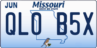MO license plate QL0B5X