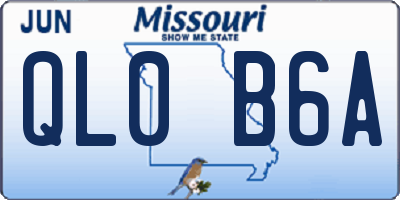 MO license plate QL0B6A