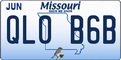 MO license plate QL0B6B
