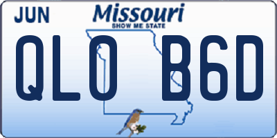 MO license plate QL0B6D