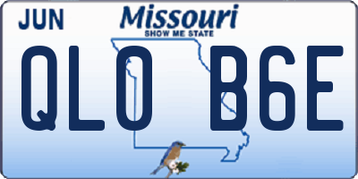 MO license plate QL0B6E