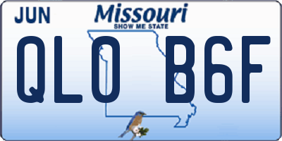MO license plate QL0B6F