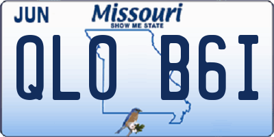 MO license plate QL0B6I