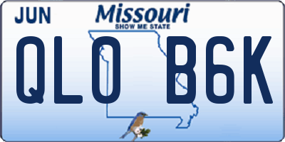 MO license plate QL0B6K