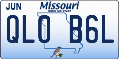 MO license plate QL0B6L