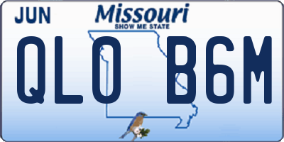 MO license plate QL0B6M