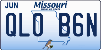 MO license plate QL0B6N