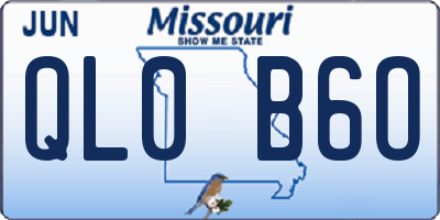 MO license plate QL0B6O