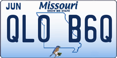 MO license plate QL0B6Q