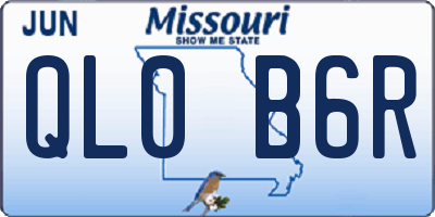 MO license plate QL0B6R