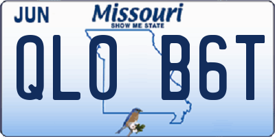 MO license plate QL0B6T