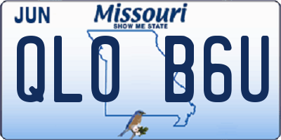 MO license plate QL0B6U