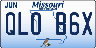 MO license plate QL0B6X