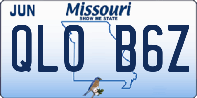 MO license plate QL0B6Z