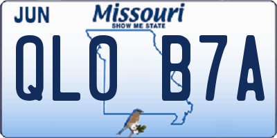 MO license plate QL0B7A