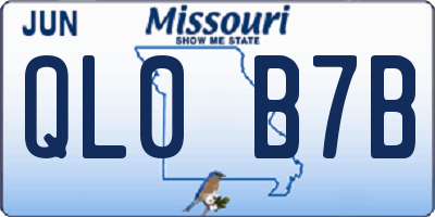 MO license plate QL0B7B