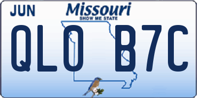 MO license plate QL0B7C