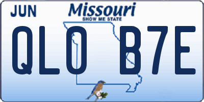 MO license plate QL0B7E
