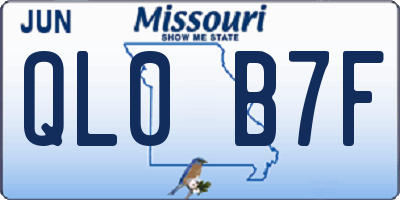 MO license plate QL0B7F
