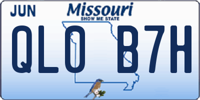 MO license plate QL0B7H