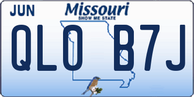 MO license plate QL0B7J